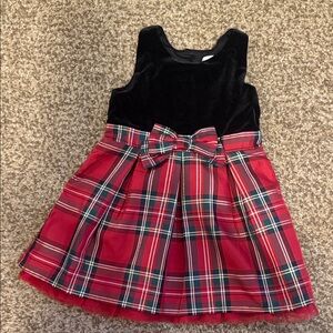 The Children's Place Black and Red Plaid Formal Dress